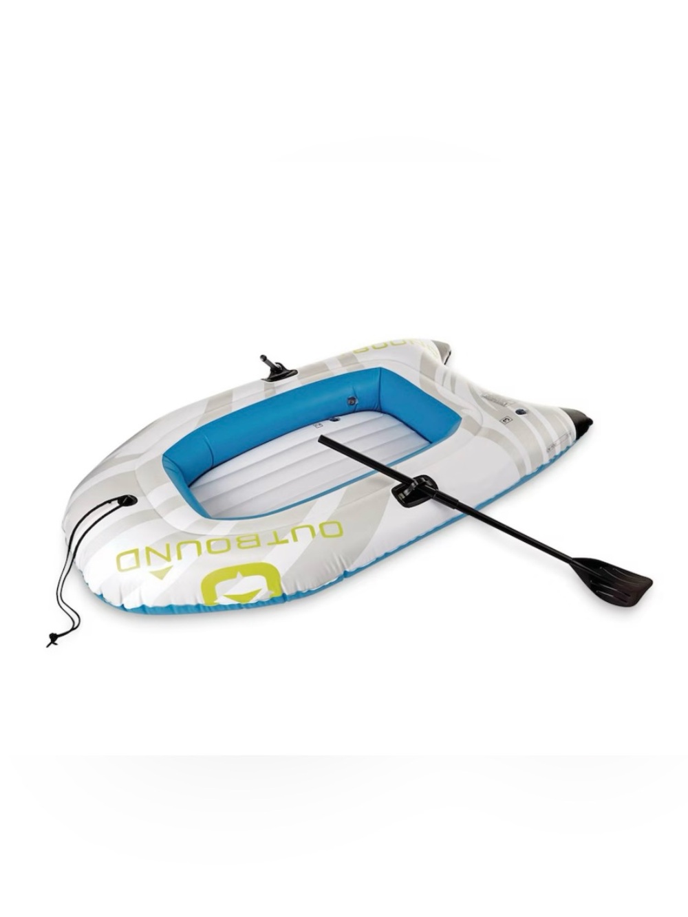 Outbound 2-Person Inflatable River Boat Raft Set with Floating Oars - Lake Pool